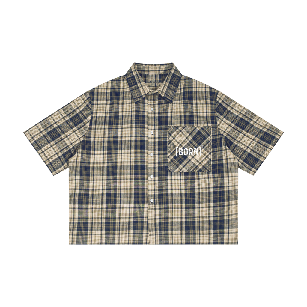Unisex Plaid Boxy Short Sleeve Shirt