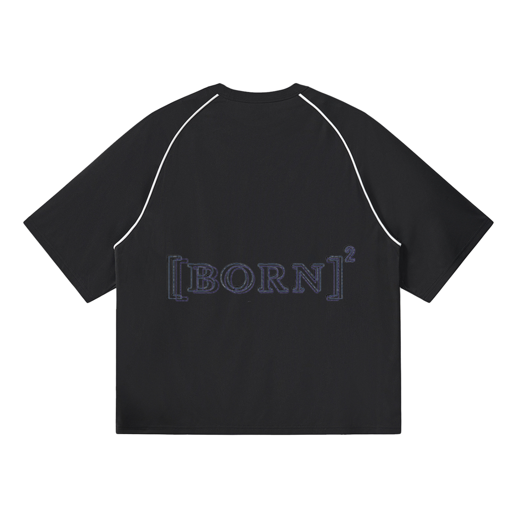 Contrast Piping Panel Raglan T-Shirt
