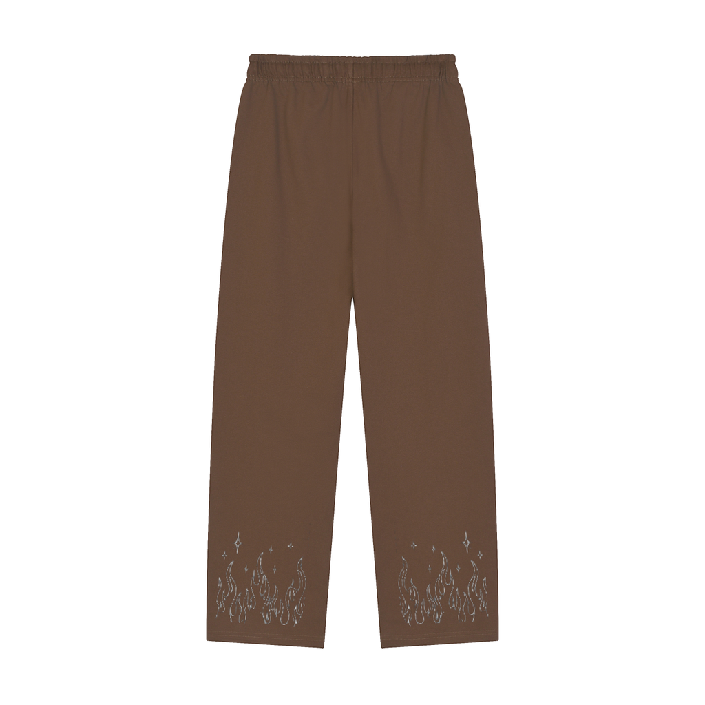 Solid Color Straight-Leg Sweatpants