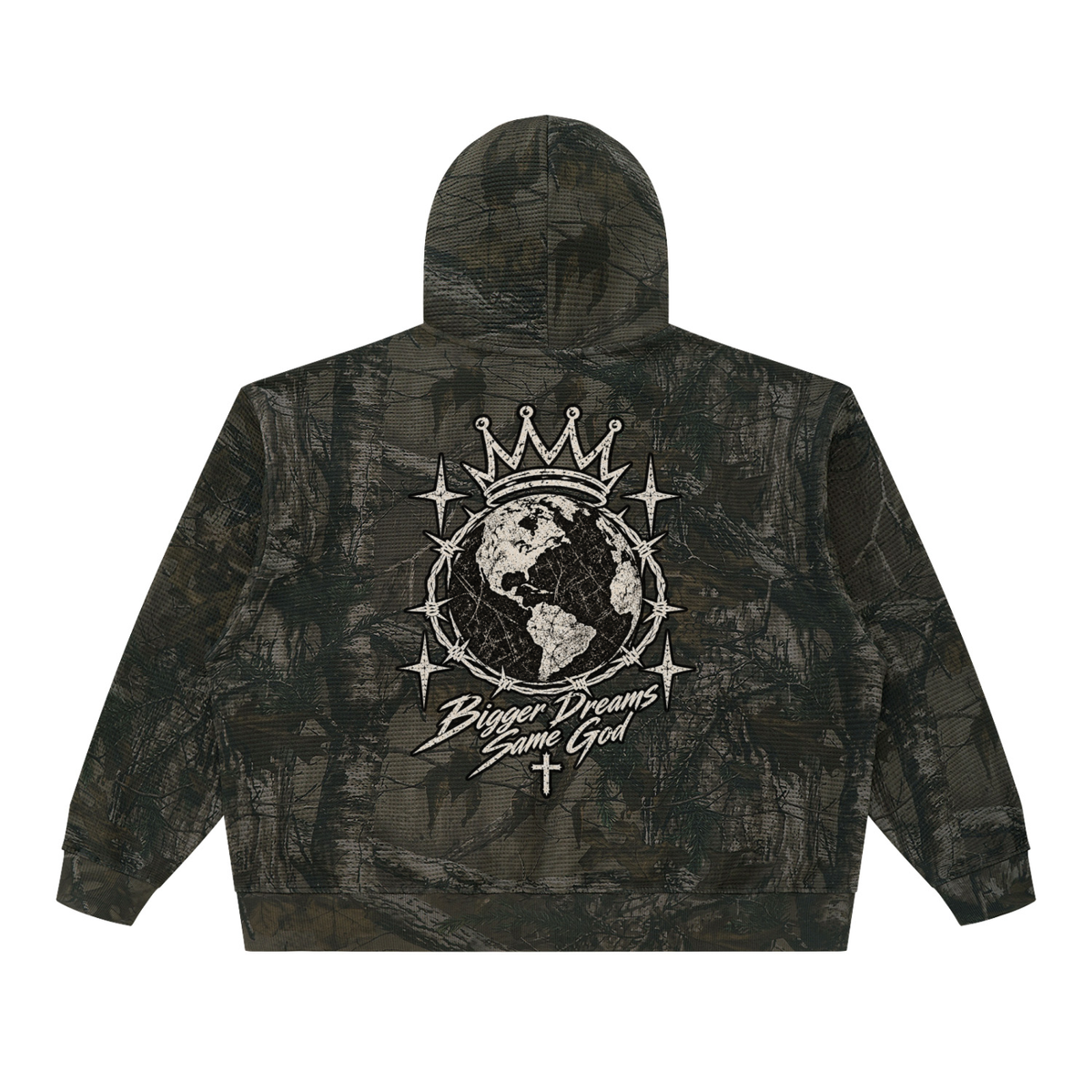 [Born]² Waffle Tree Camo Boxy Hoodie