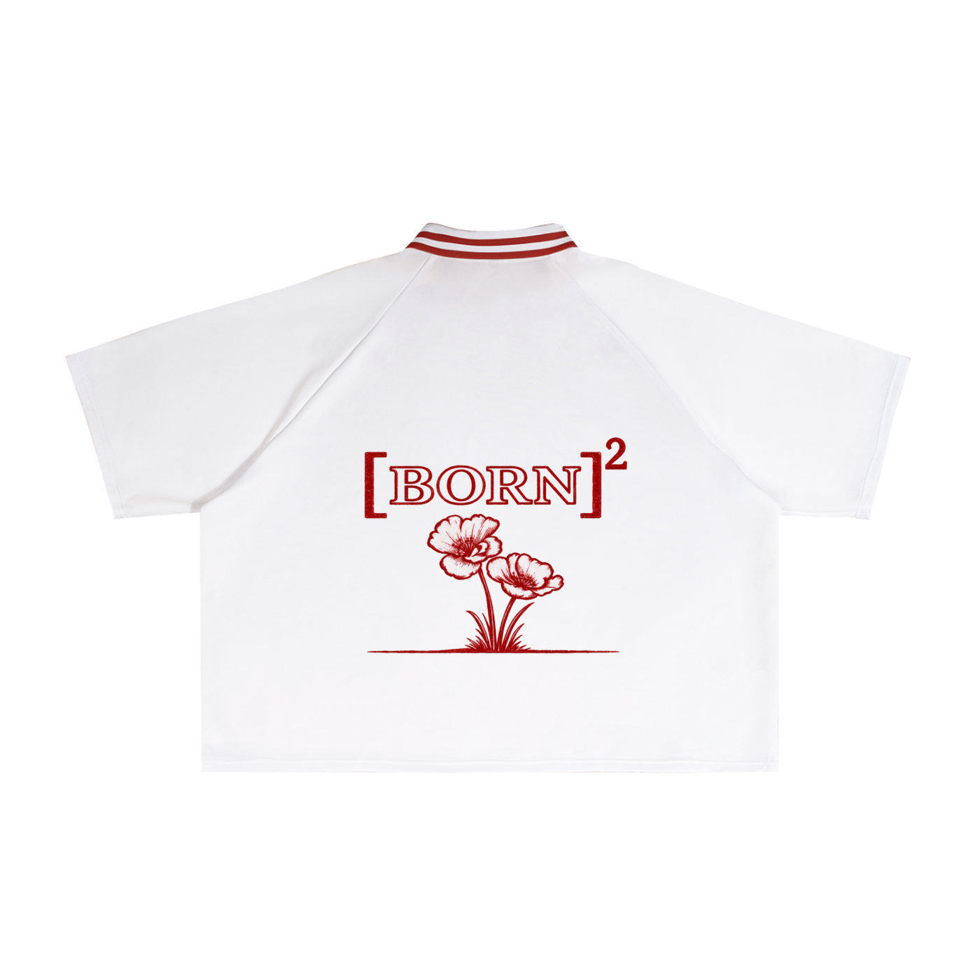 Contrast Lapel Collar Boxy T-Shirt