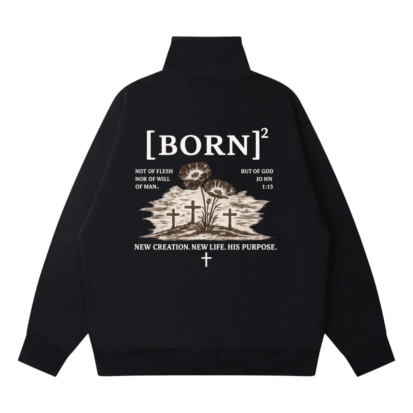 Quarter-Zip Drop Shoulder Sweatshirt