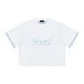 Unisex Boxy Plaid-Lined Double-Face T-Shirt