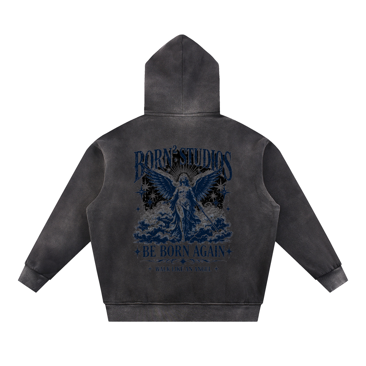 [Born]² Sun Fade Contrast Tape Fleece Hoodie