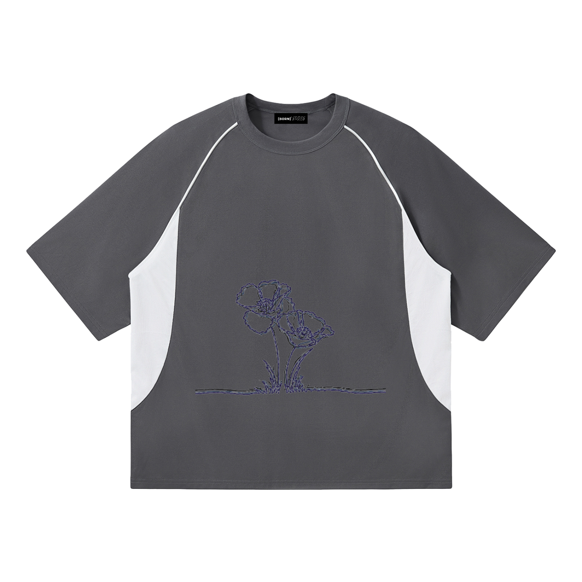 [Born]² Contrast Piping Panel Raglan T-Shirt
