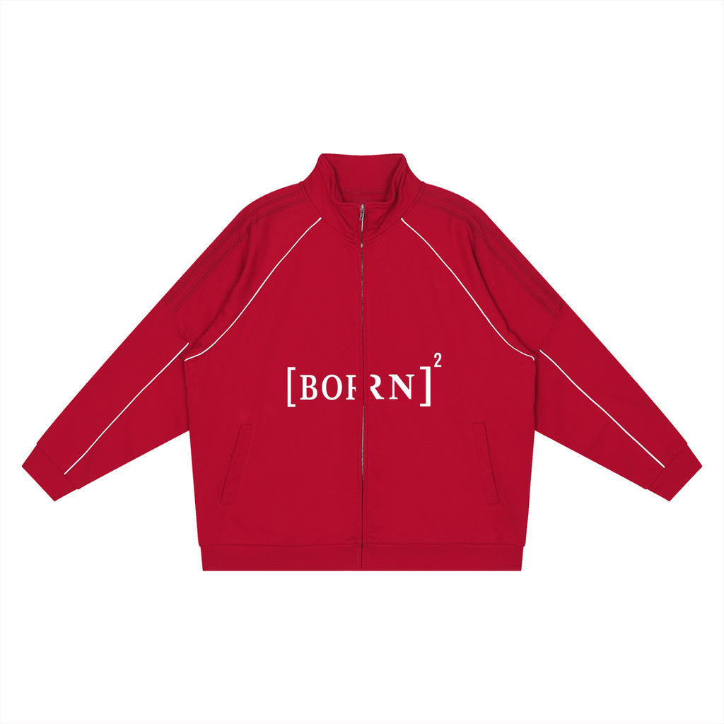 Reflection Striped Raglan Sleeve  Jacket
