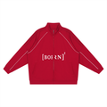 Reflection Striped Raglan Sleeve  Jacket
