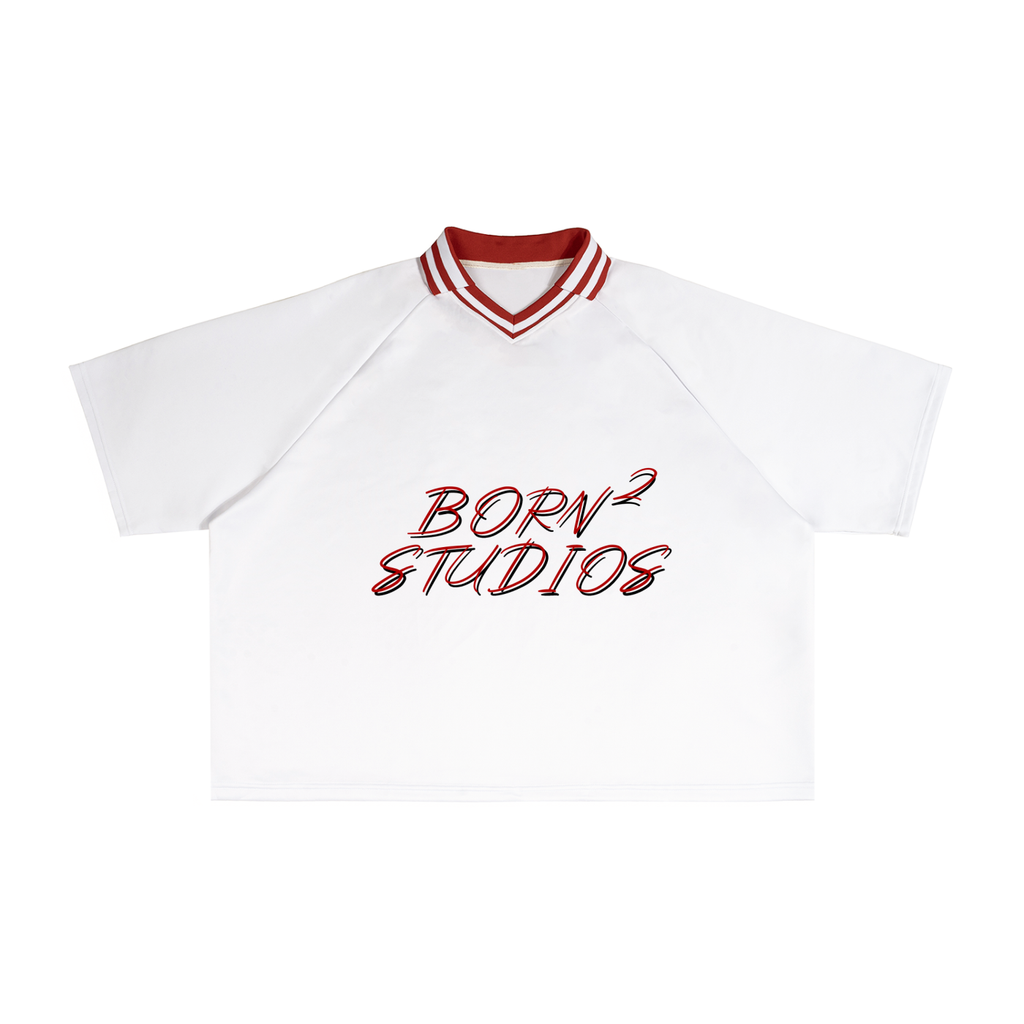 Contrast Lapel Collar Boxy T-Shirt