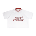 Contrast Lapel Collar Boxy T-Shirt
