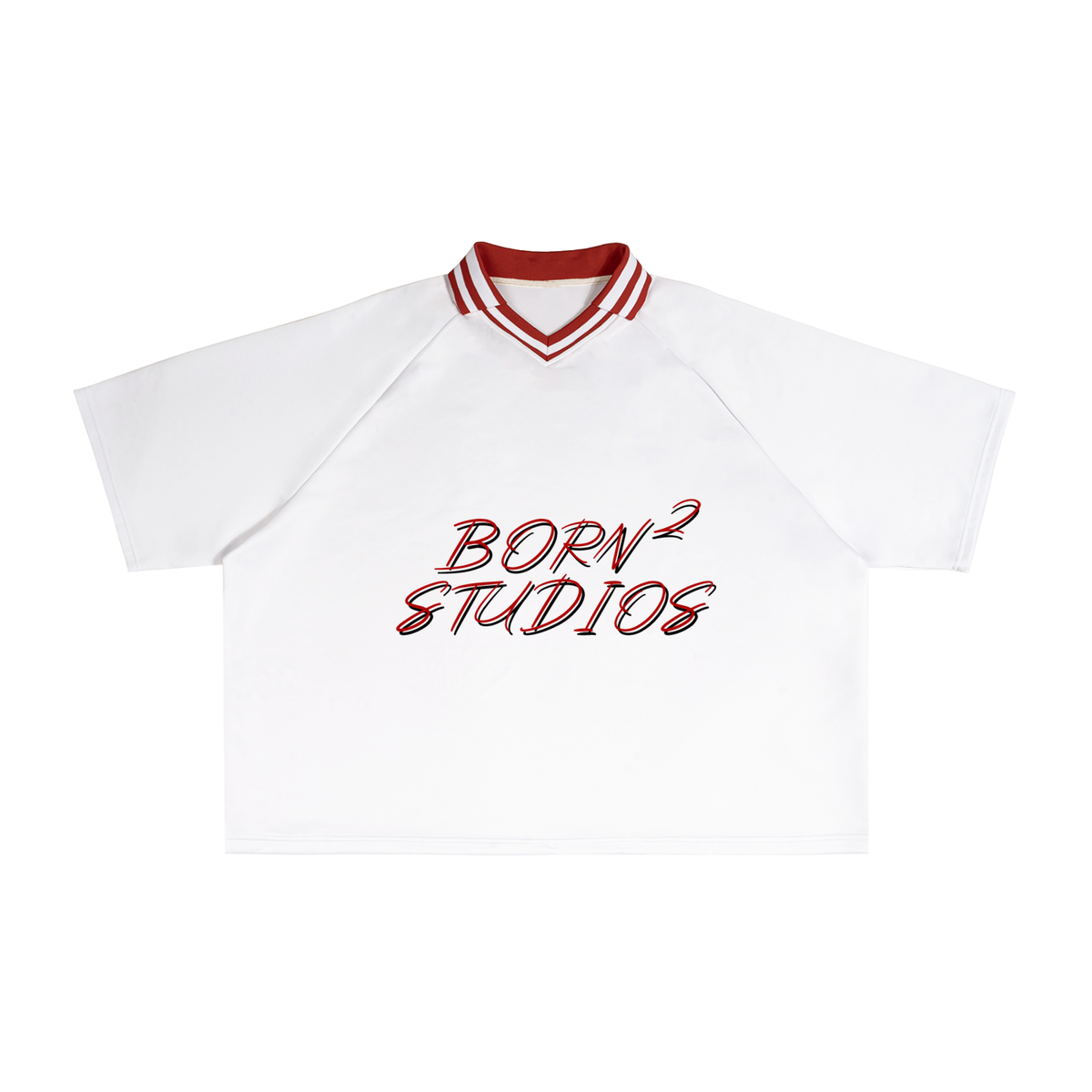 Contrast Lapel Collar Boxy T-Shirt