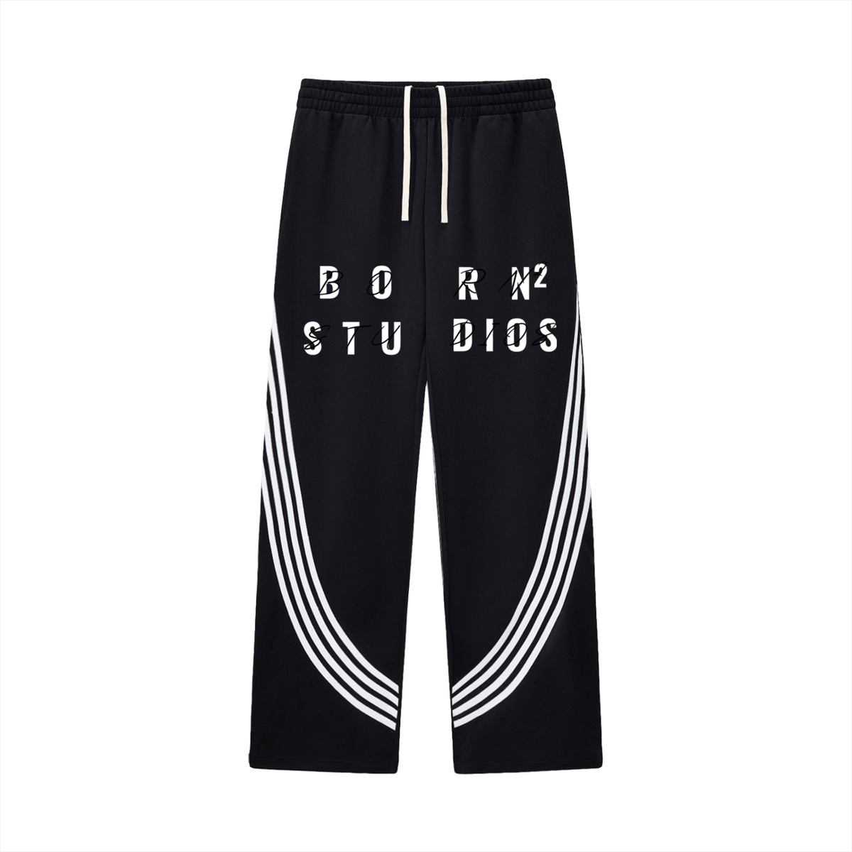[Born]² Curved Stripe Straight Sweatpants