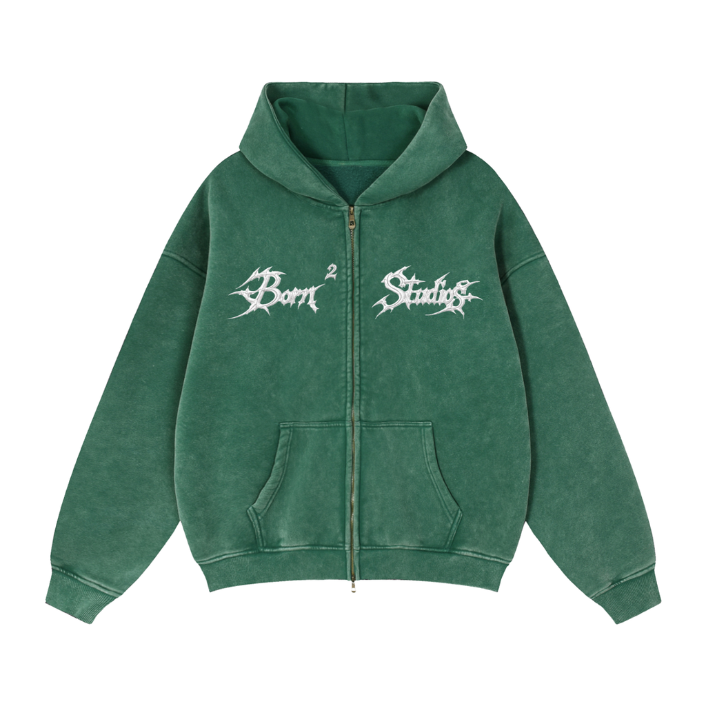 Zip-Through Boxy Fleece Hoodie