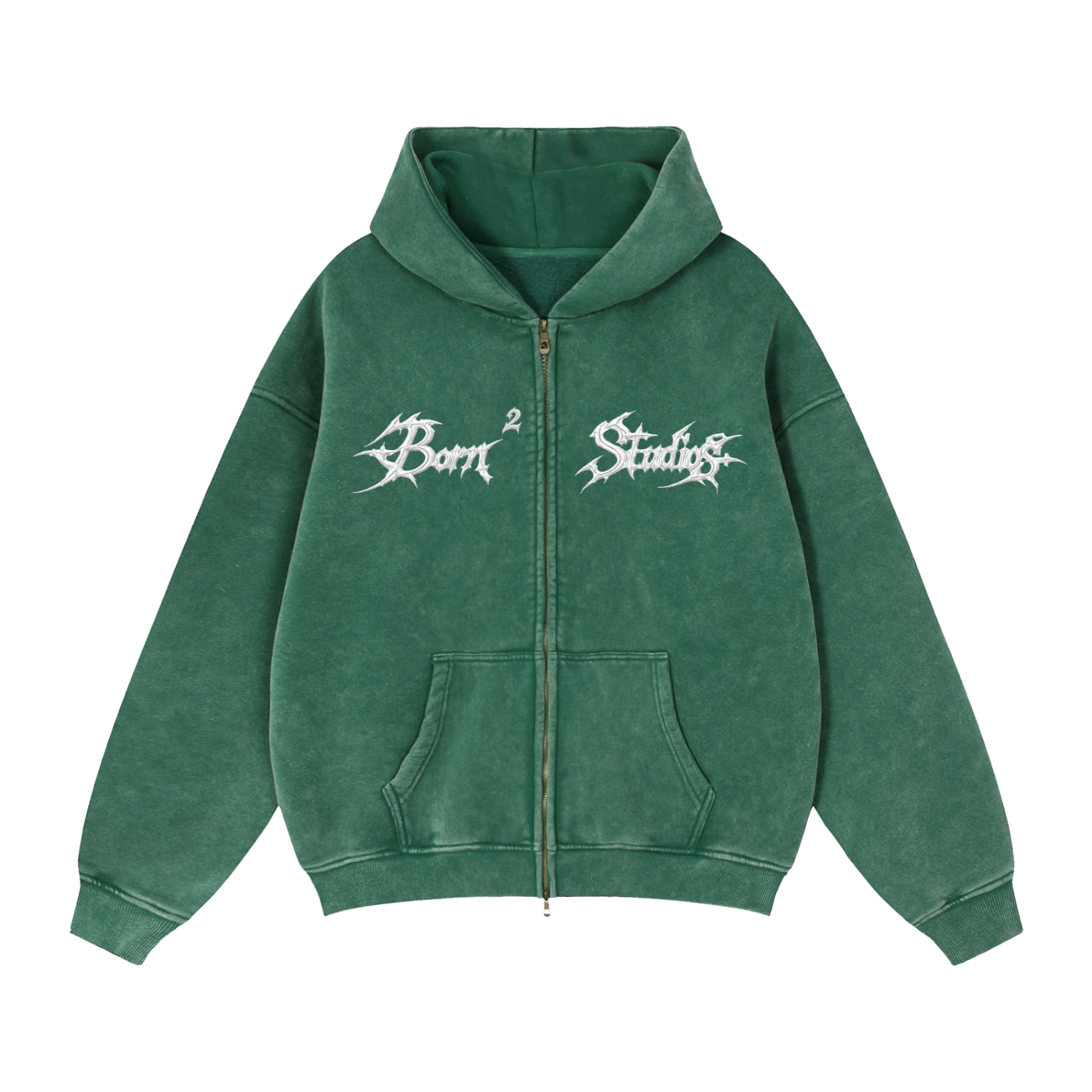 Zip-Through Boxy Fleece Hoodie