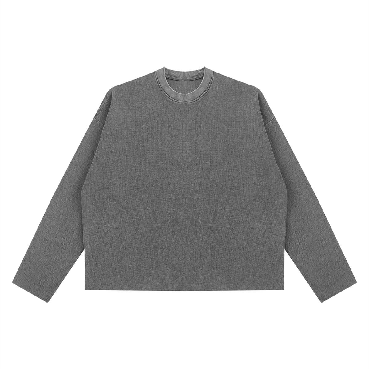 Unisex Vintage Wash Boxy  Waffle Raw Edge T-Shirt