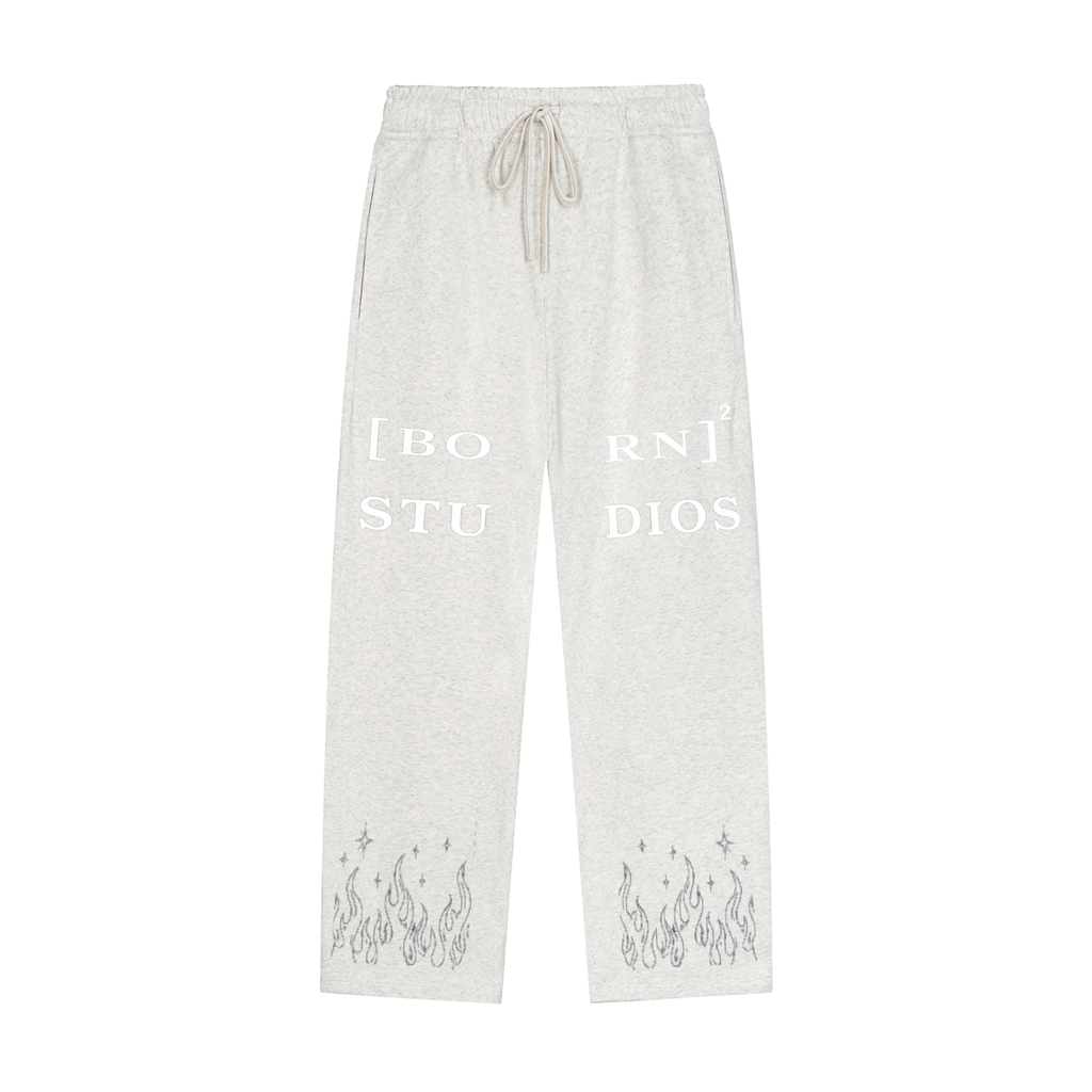 Solid Color Straight-Leg Sweatpants
