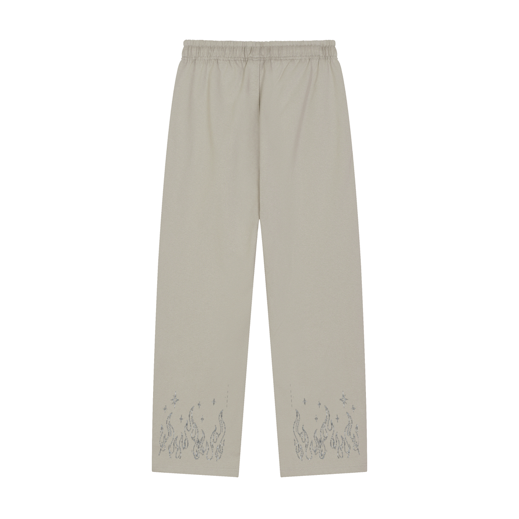 Solid Color Straight-Leg Sweatpants