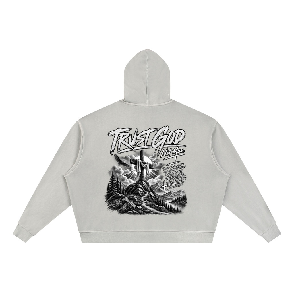 Unisex Vintage Wash Full Zip Boxy Hoodie