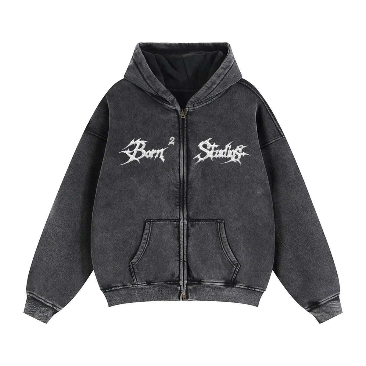 Zip-Through Boxy Fleece Hoodie