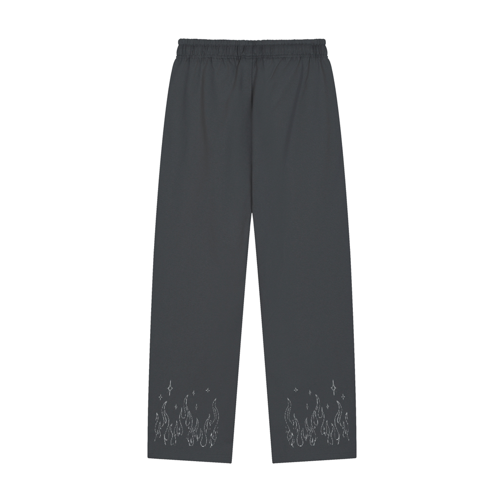 Solid Color Straight-Leg Sweatpants