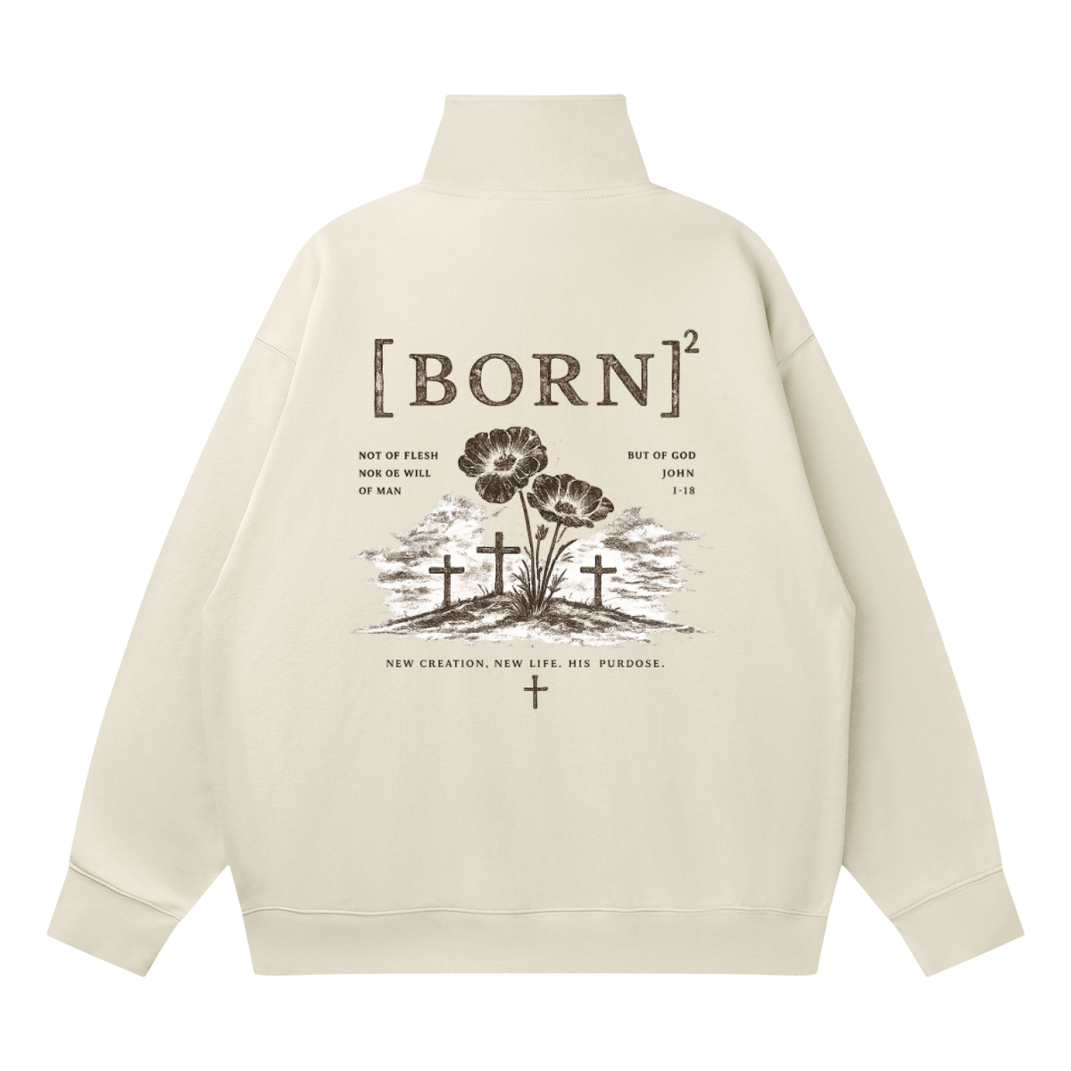Quarter-Zip Drop Shoulder Sweatshirt