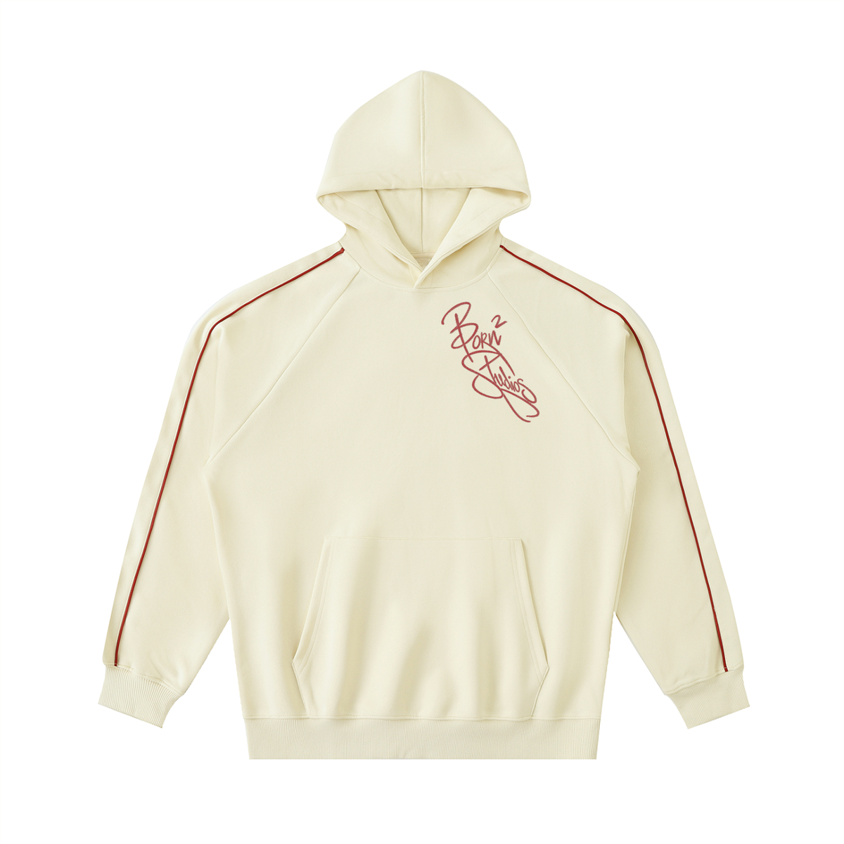 [Born]² Apricot Contrast Piping Raglan Hoodie