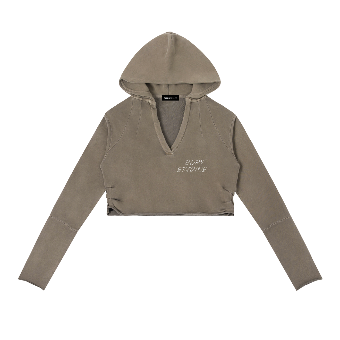 Vintage Washed Raw Edge Hoodie